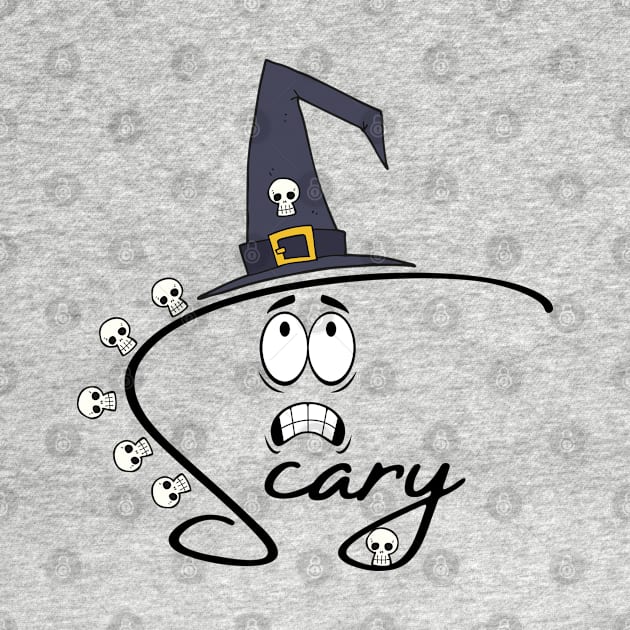 SCARY WORD - FUNNY FACE - HALLOWEEN WITCH by O.M design